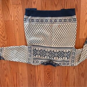 Dale of Norway Blue and White Cardigan Sweater